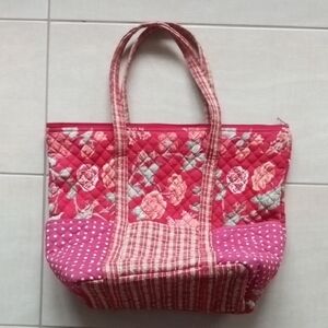 April Cornell Red and Pink Floral Tote